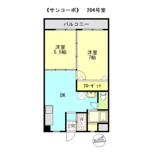 サンコーポ【2階】の間取り