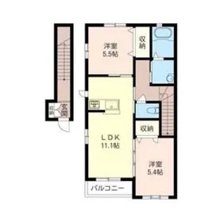 群馬県前橋市箱田町【アパート】の間取り