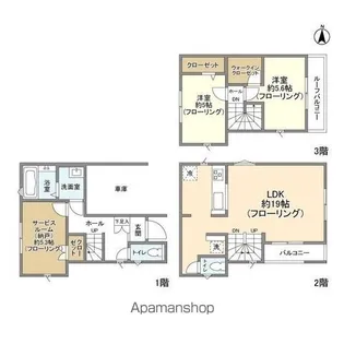 東京都新宿区北新宿3【一戸建】の間取り
