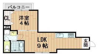 グロースコート弥刀II【1階】の間取り