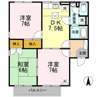 コーポ新稜 A【1階】の間取り