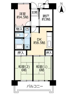 UR武庫川【5階】の間取り