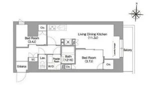 コンフォリア・リヴ南品川【7階】の間取り