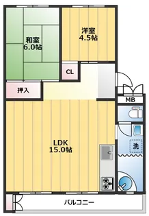 フラワリー霞ヶ関3号棟【5階】の間取り