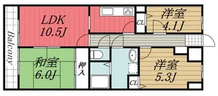 千葉県千葉市稲毛区稲毛東6【マンション】の間取り