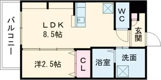 ジーイーオンズ【3階】の間取り