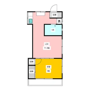 ヒルハイツモトマチ【1階】の間取り