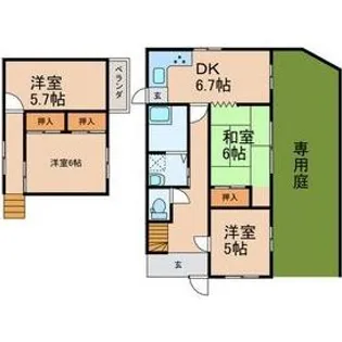 岐阜県多治見市大針町【一戸建】の間取り