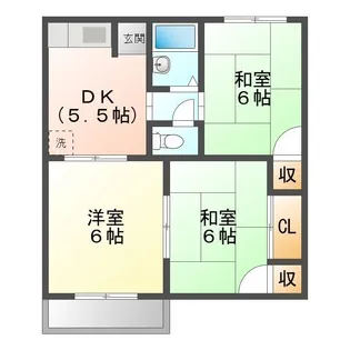 セントリバーハイツ千代崎C【1階】の間取り