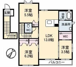 ラ・ルミエール【2階】の間取り