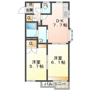 ST.CRADLEー21【2階】の間取り