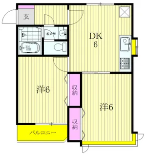 ジュネス生田【2階】の間取り