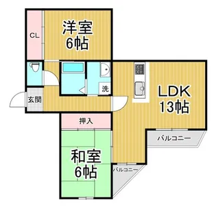 エトワール甲陽【1階】の間取り