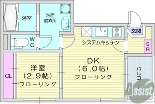 ハーモニーテラス東仙台15【3階】の間取り