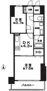 ライオンズマンション中村橋駅前【7階】の間取り