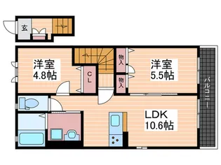 アールヴォーレ【2階】の間取り