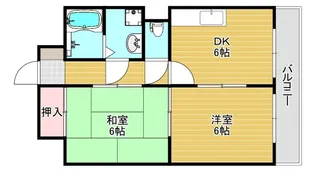千舟リバービューマンション【4階】の間取り