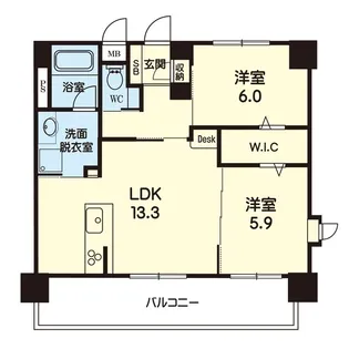 リバティハウス島崎【8階】の間取り