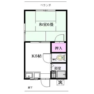 第二シラサギコーポ【1階】の間取り