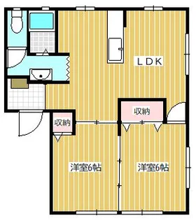ソレイユ若宮【1階】の間取り