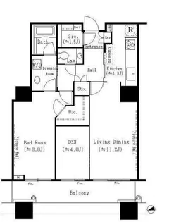 白金タワー・タワー棟【34階】の間取り