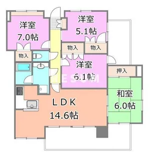 ウッドパーク東千葉【4階】の間取り