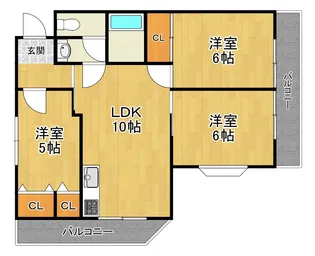 ビューコート香里【3階】の間取り