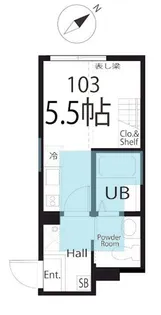 ハーミットクラブハウスジェルメ【1階】の間取り