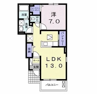 シャンポールおがせII【1階】の間取り