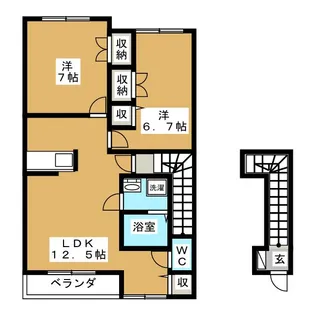グローバルシティー F棟【2階】の間取り