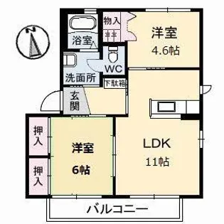 バリュージュ萌芽【1階】の間取り