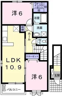 ポルトボヌール【2階】の間取り