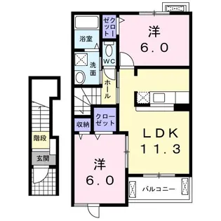 ヴィラ フェリーチェ【2階】の間取り