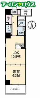 ウエストサイド岡山【5階】の間取り