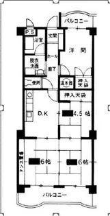 グランドハイツ富野【3階】の間取り