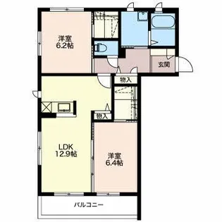 テラスギナン A【2階】の間取り