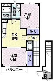アッシュ ネクスト B【2階】の間取り