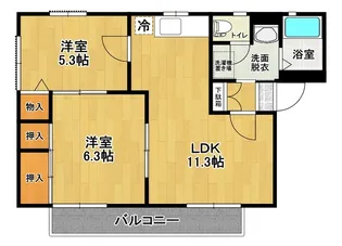 ディアス荒井 B棟【2階】の間取り