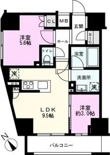 ラグゼナ北千住II【5階】の間取り