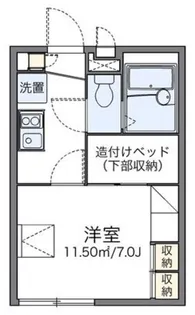 レオパレスレーブメルベーユII【1階】の間取り