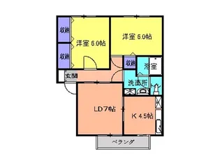 グランドール沢村A【1階】の間取り