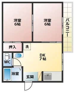 エステートシャルマンB棟【2階】の間取り