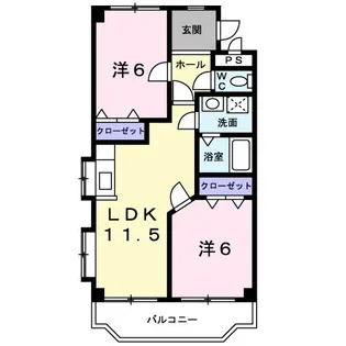 プロフィット朝【6階】の間取り