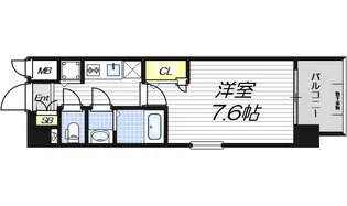 クリスタルグランツ梅田【8階】の間取り