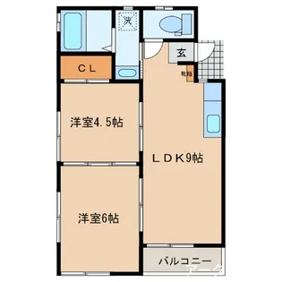 ハイツ南【2階】の間取り