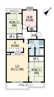 UR平城左京【4階】の間取り