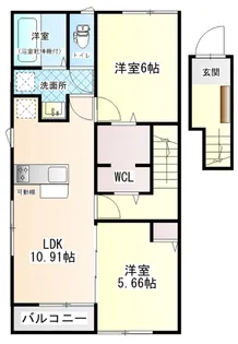 BELLEAP西野B【2階】の間取り