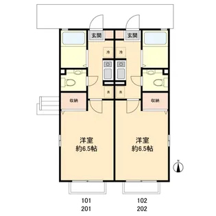 アンソレイエ【1階】の間取り