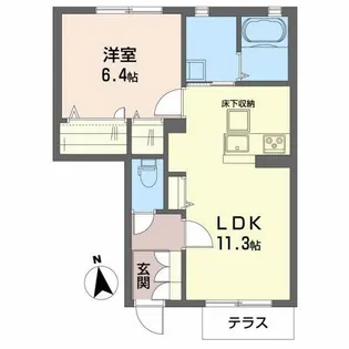 Heights West Hill【1階】の間取り