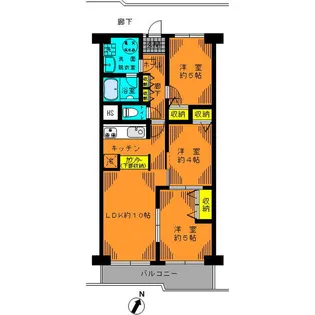 王子ビューハイツ【4階】の間取り